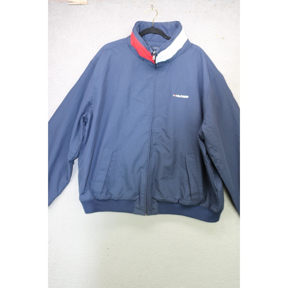 Tommy Hilfiger Men's Full Zip Windbreaker Jacket-Size XXL-Pockets-Very Nice